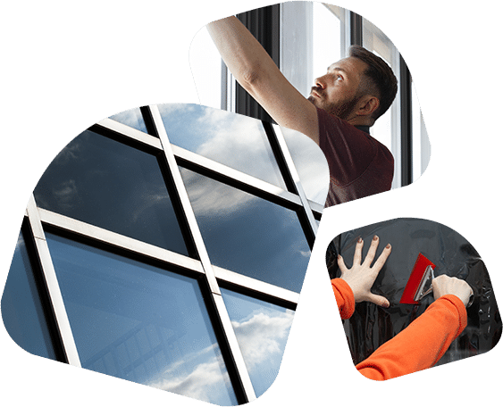 Formation présentielle et pose de film sur vitrage bâtiment avec techniques professionnelles multi-marques et mise en pratique.