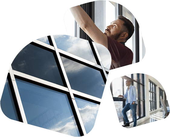 Formation 3M et certification bâtiment avec techniques professionnelles de pose sur vitrage et travail en hauteur.